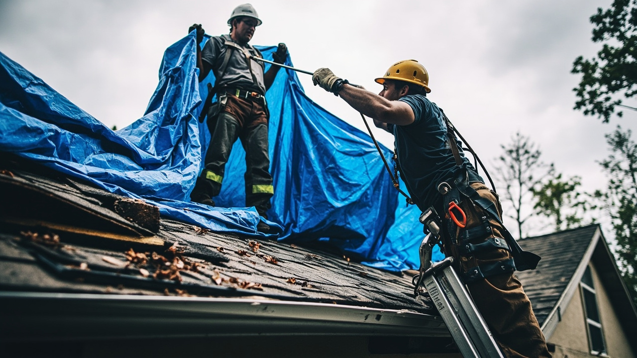 How Professional Storm Damage Roof Tarping Actually Protects Your Property